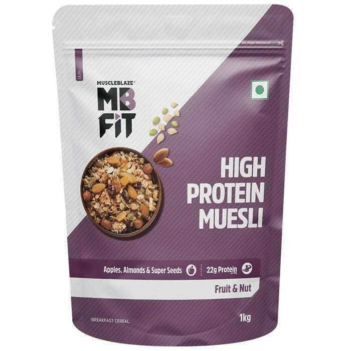 MuscleBlaze Fit High Protein Muesli - Fruits & Nut - Swadesiicart