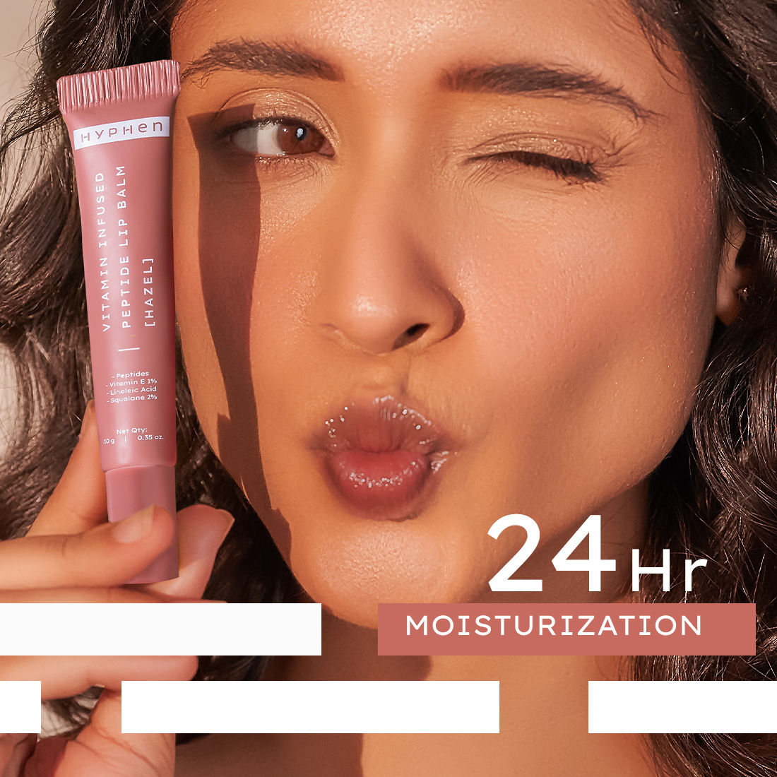 Hyphen By Kriti Sanon Hazel Vitamin Infused Peptide Lip Balm, Hydrate & Moisturize, Smoothen Lips & Repair Moisture Barrier | Swadesiicart