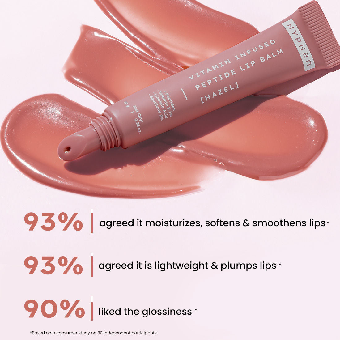 Hyphen By Kriti Sanon Hazel Vitamin Infused Peptide Lip Balm, Hydrate & Moisturize, Smoothen Lips & Repair Moisture Barrier | Swadesiicart