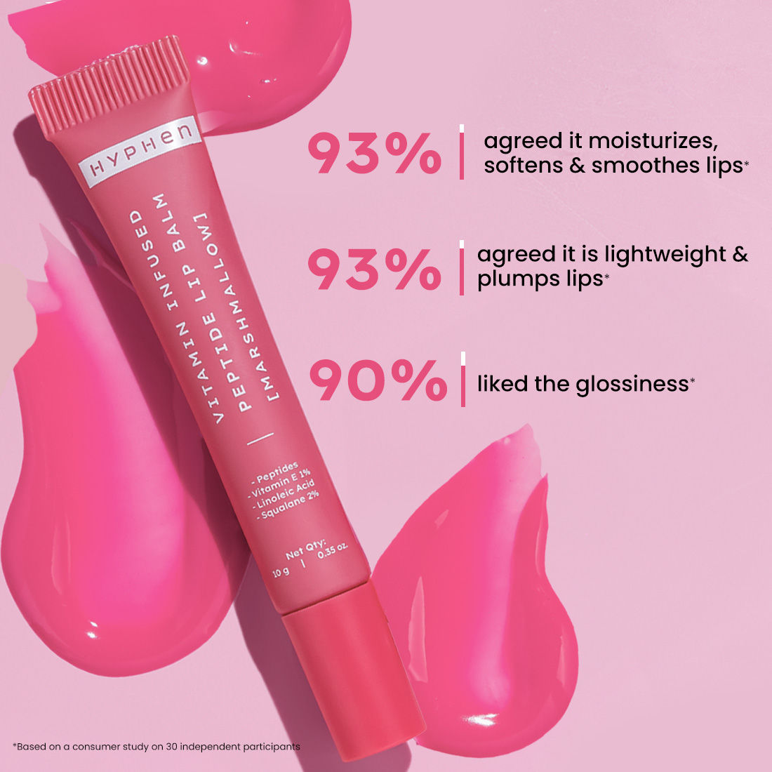 Hyphen By Kriti Sanon Marshmallow Vitamin Infused Peptide Lip Balm, Hydrate & Moisturize, Smoothen Lips & Repair Moisture Barrier | Swadesiicart