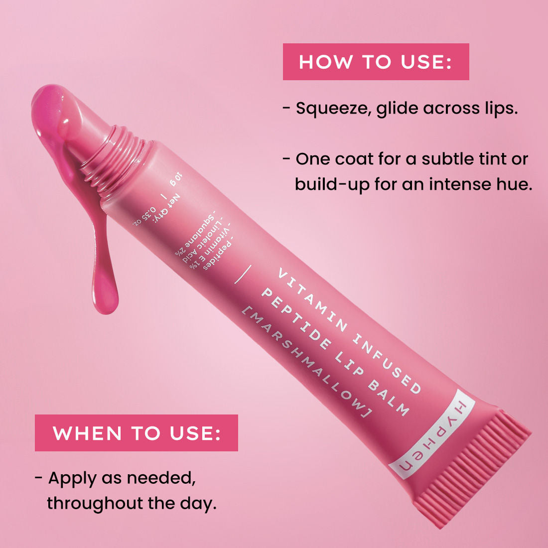 Hyphen By Kriti Sanon Marshmallow Vitamin Infused Peptide Lip Balm, Hydrate & Moisturize, Smoothen Lips & Repair Moisture Barrier | Swadesiicart