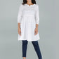 Kalini Women White Cotton Embroidered Chikankari Kurta | Swadesiicart