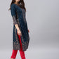 Vishudh Women Navy Blue Printed A-Line Kurta - Swadesiicart