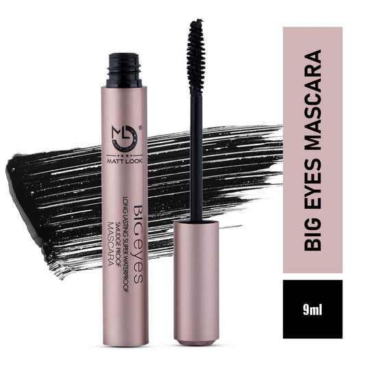 Matt Look Big Eyes Long Lasting Super Waterproof Smudge Proof Mascara - Black - Swadesiicart