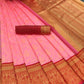 DEIANA'S Beautiful Designer Golden zari Soft Lichi Silk Saree - Peach - Swadesiicart