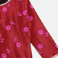 Ahalyaa Red Poly Silk Straight Printed Kids Kurta Palazzo Set For Girls | Swadesiicart