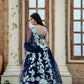 Jyoti Fashion Women's Navy Blue Kasturi Silk Georgette Rainbow Sequins with Dori Embroidered Designer Lehenga Choli Set | Swadesiicart