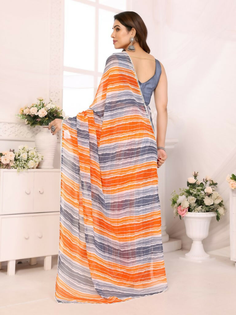 Designer Partywear Multi Georgette Fancy Saree - Satrangi | Swadesiicart