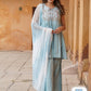 Kalini Ethnic Motifs Printed Thread Work A-Line Kurta With Sharara & Dupatta | Swadesiicart