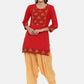 Souchii Women Red & Yellow Floral Yoke Design Kurta - Swadesiicart