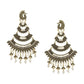 Anikas Creation Gold-Toned & White Peacock Shaped Chandbalis Earrings | Swadesiicart