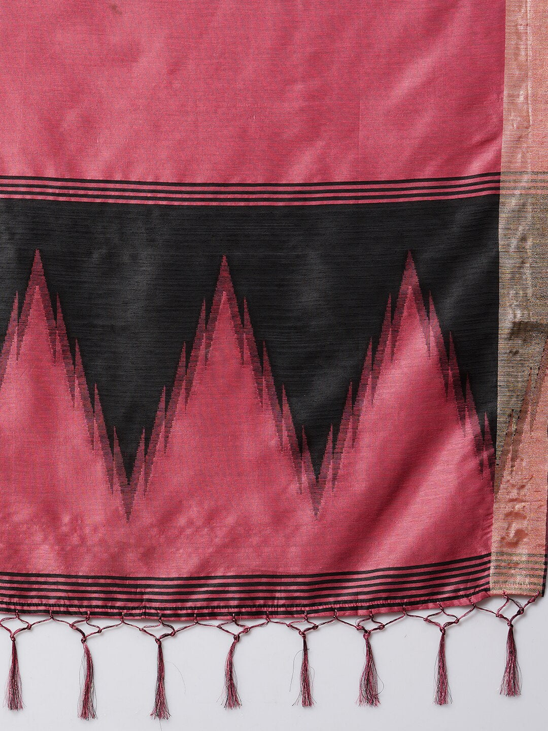Mitera Mauve & Gold-Toned Silk Cotton Banarasi Saree | Swadesiicart