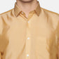 Sethukrishna Men Cream-Colored Solid Dhotis With Angavastram | Swadesiicart