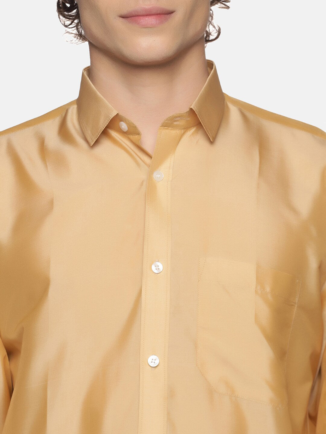 Sethukrishna Men Cream-Colored Solid Dhotis With Angavastram | Swadesiicart