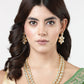 NVR Women's Gold-Polished Kundan 2 Layered Handcrafted Jewellery Sets With Drop Earrings - Swadesiicart