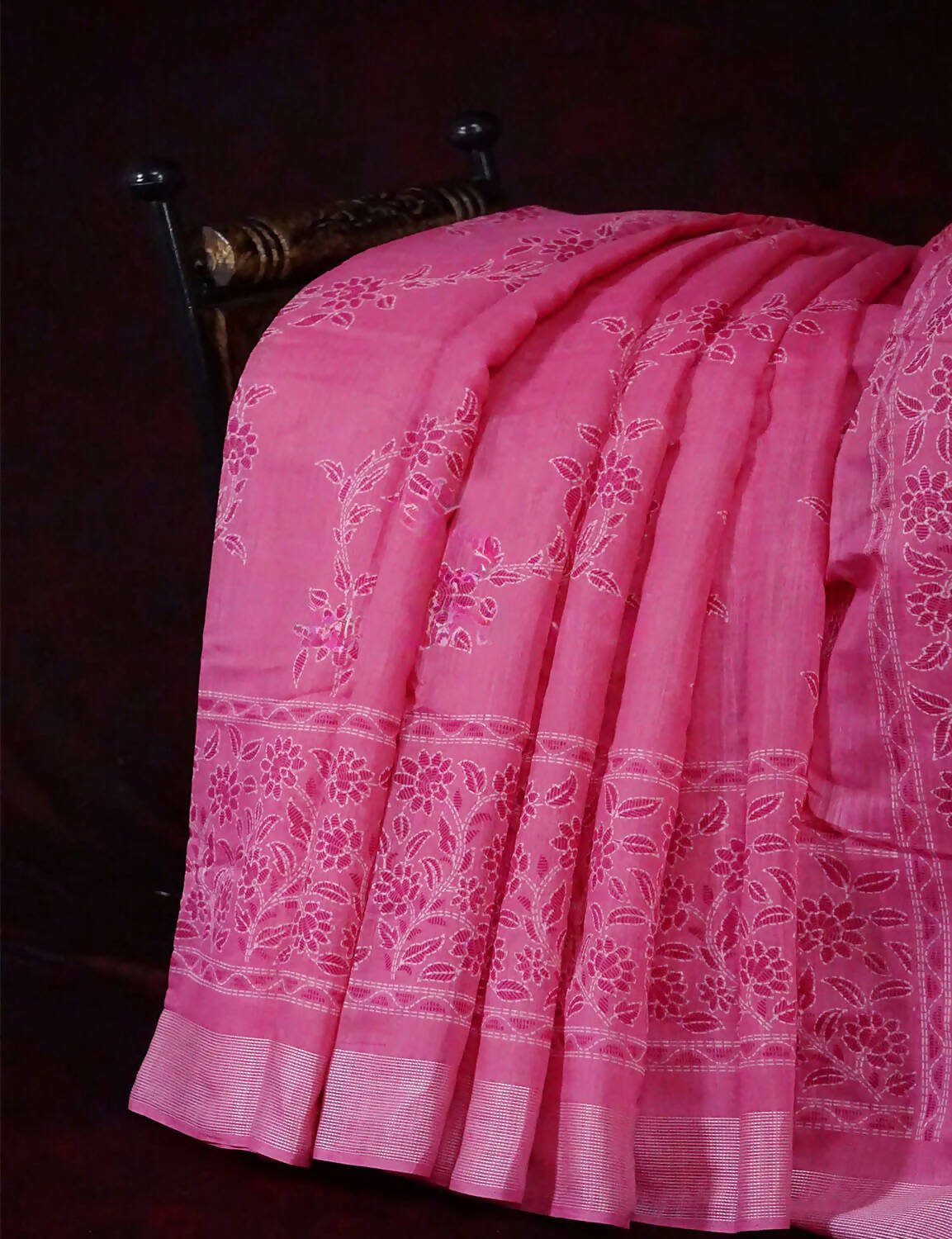 Pink Colour Printed Design Semi Chanderi Office/Regular Wear By Gayathri Reddy Designer Studio | Swadesiicart