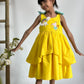 ArthLife Yellow Pepa Rainbow Partywear Dress