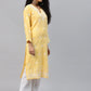 ADA Women Yellow Ethnic Motifs Embroidered Chikankari Handloom Kurta with Palazzos | Swadesiicart