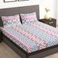Story@home Tango Pink & White Printed 240 TC King Bedsheet with 2 Pillow Covers - Swadesiicart