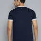 Alcis Men Navy Blue Solid Slim Fit T-shirt | Swadesiicart