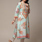 Biba Ethnic Motifs Printed Notched Neck A-Line Kurta - Swadesiicart