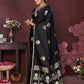 Joban Fashion Black Floral Motifs Banarasi Silk Sarees | Swadesiicart