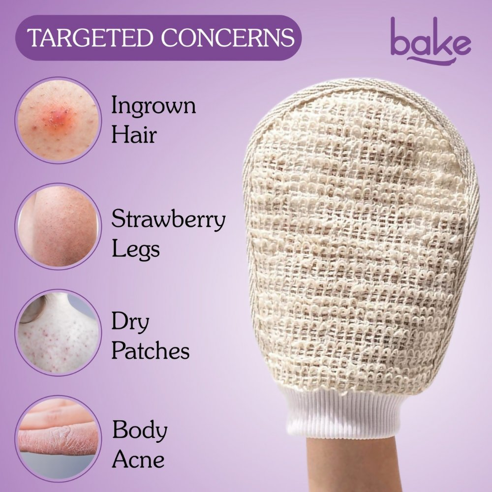 Bake Tan Removal Exfoliating Bath Kit - 100% Ramie Plant Fibre Gloves + Kojic Acid Soap (2 Pcs) with Scrub Treatment | Swadesiicart