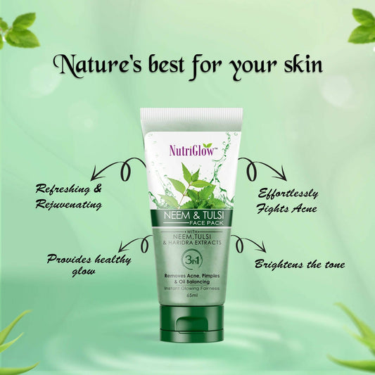 NutriGlow Neem & Tulsi Face Pack - Swadesiicart