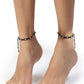 NVR Women's Evil Eye Adjustable Black Anklets | Swadesiicart