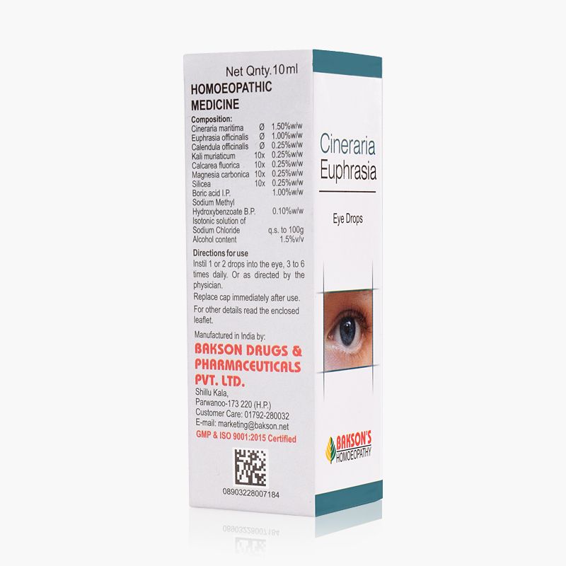 Bakson's Homeopathy Cineraria Euphrasia Eye Drops - Swadesiicart