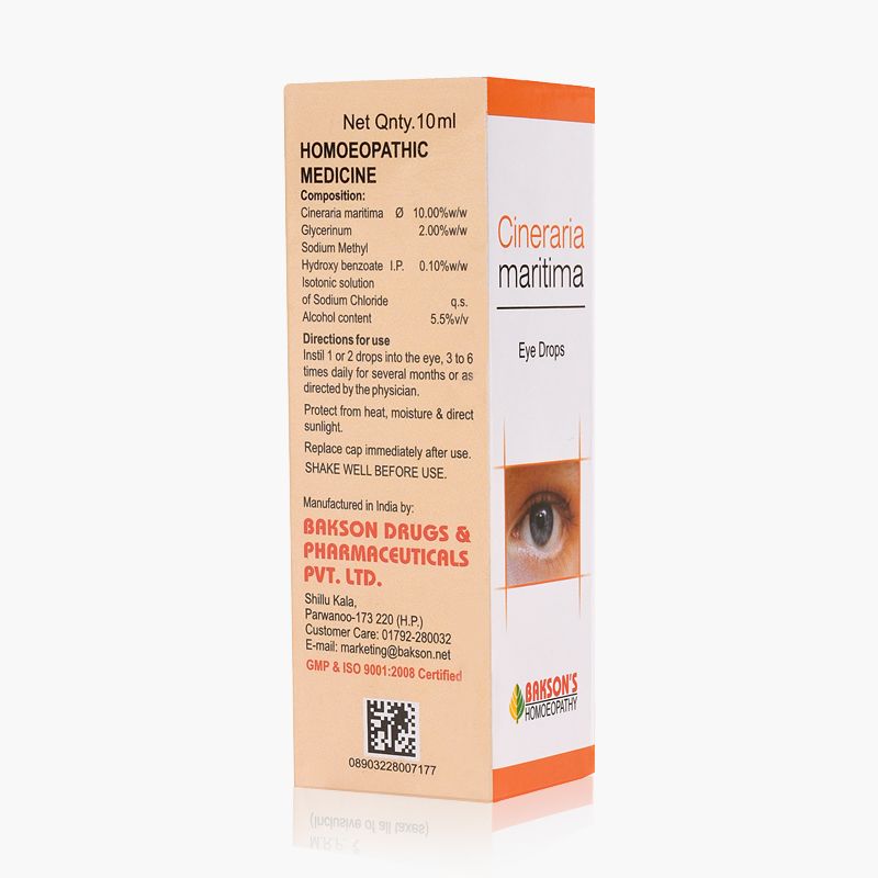 Bakson's Homeopathy C-ineraria Maritima Eye Drops - Swadesiicart