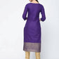 Aniyah Cotton Foil Printed Purple Straight Kurta (AN-134K)