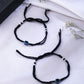 NVR Women Set of 2 Evil Eye Adjustable Black Anklets - Swadesiicart