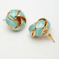 NVR Women's Turquoise Blue Floral Shape Stud Earrings | Swadesiicart