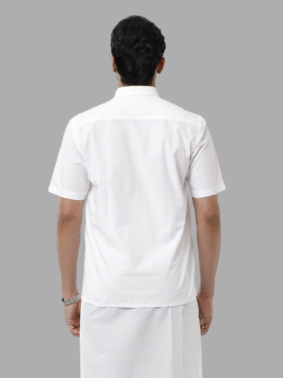 Ramraj Cotton Mens Half Sleeve White Shirt Plus Size - Samrat Cotton | Swadesiicart