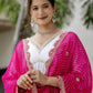 The52 White Women's Gorgeous Embroidered Chanderi Fabric Straight Kurta, Pant and Dupatta Set - Swadesiicart