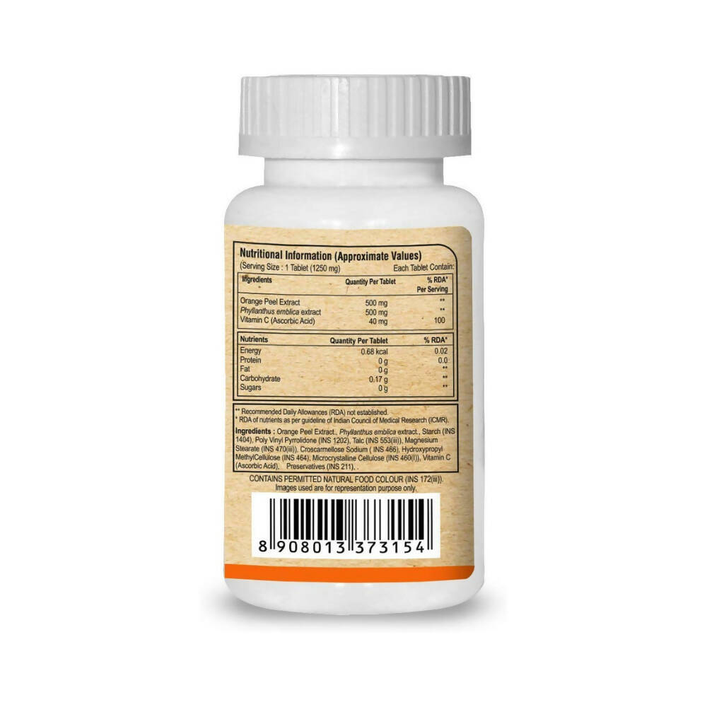 Pure Nutrition Vitamin C with Orange Peel & Amla Extract Veg Tablets - Swadesiicart