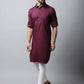 Even Apparels Maroon Color Pure Cotton Solid Men's Kurta With Shirt Collar (MMS755) | Swadesiicart
