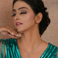 Long Silver Neckpiece with Multi Stones (silver) - Ruby Raang | Swadesiicart
