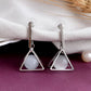 VOJ Women Sliver Triangle with Pearl Stainless Steel Stud Earrings - Swadesiicart