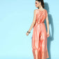 Ahalyaa Womens Peach Poly Silk Solid Jumpsuit - Swadesiicart