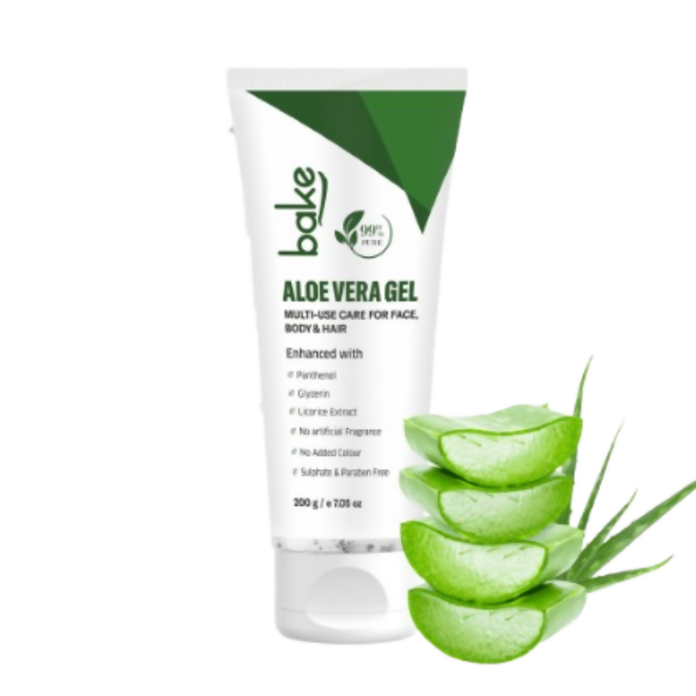 Bake 99% Pure Multi-Use Aloe Vera Gel for Face, Body & Hair | Swadesiicart