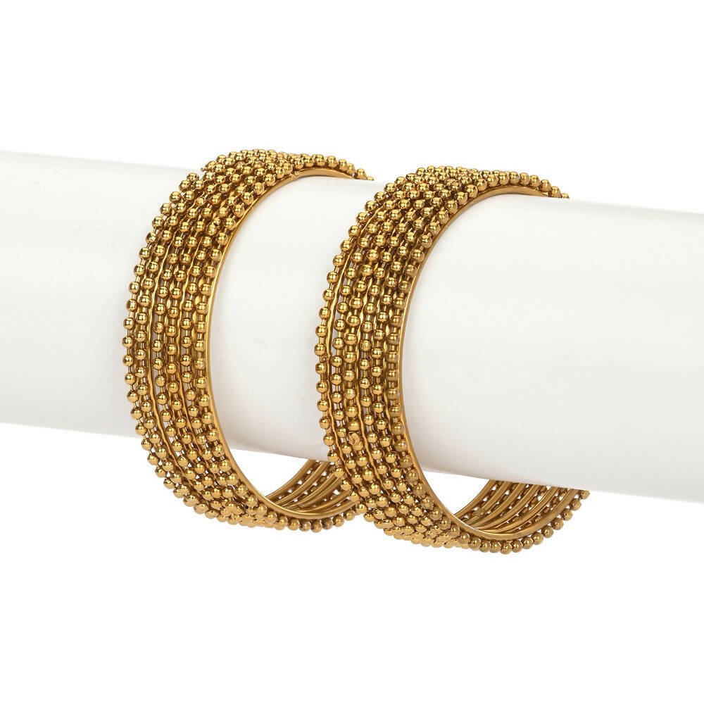 Afast Designer Fancy Party Bangle/ Kada Set, Gold, Metal, Pack Of 12 - Swadesiicart