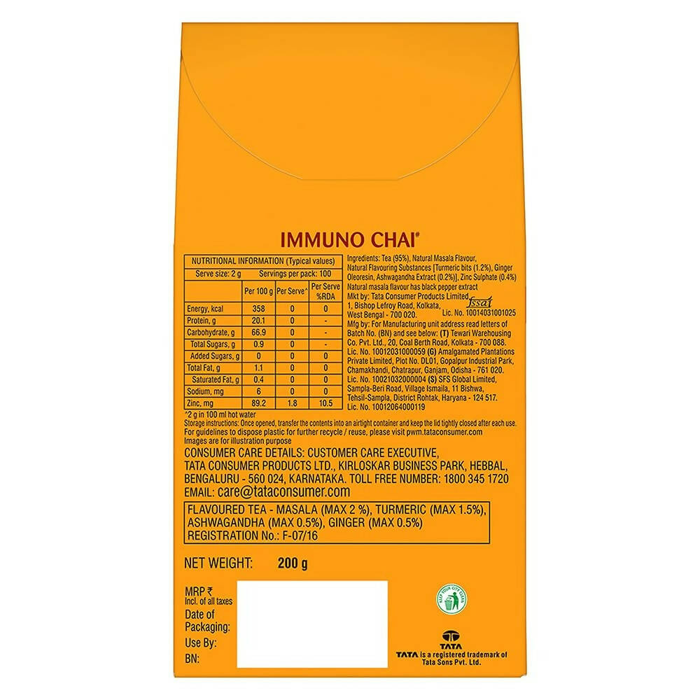 Tetley Immuno Chai Loose Leaf Flavoured Black Tea - Swadesiicart