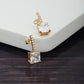 Gold-Polished Dangling Star Drop Earring - Wahe Jewels - Swadesiicart