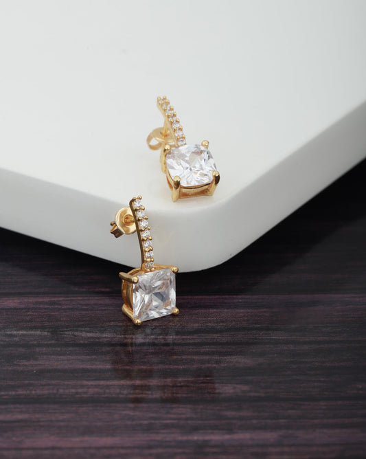 Gold-Polished Dangling Star Drop Earring - Wahe Jewels - Swadesiicart