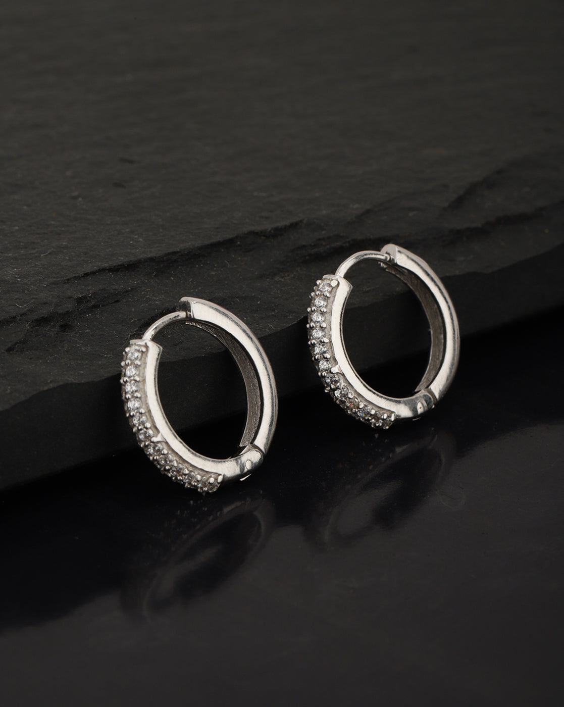 Black Toned With Cz Fancy Stud Earring For Men - Wahe Jewels - Swadesiicart