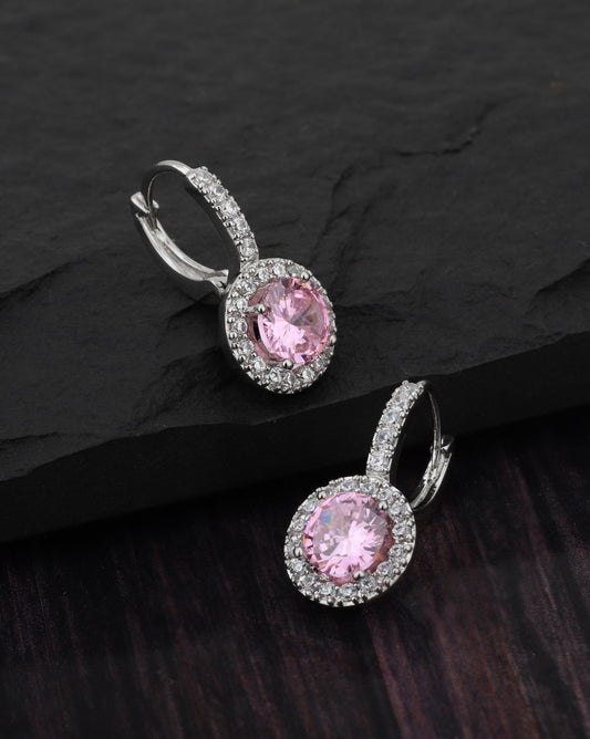 Premium Cz With Rhodium Plated Contemporary Stud Earring - Wahe Jewels - Swadesiicart
