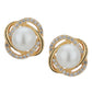 Gold-Polished Oval Ear Hook Earring For Women - Wahe Jewels - Swadesiicart