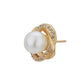 Gold-Polished Oval Ear Hook Earring For Women - Wahe Jewels - Swadesiicart
